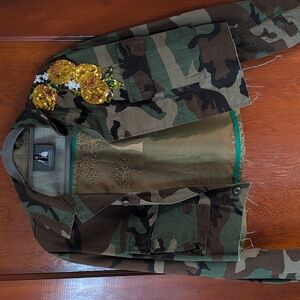 Josie Bruno Vintage Cropped Reworked Army Jacket